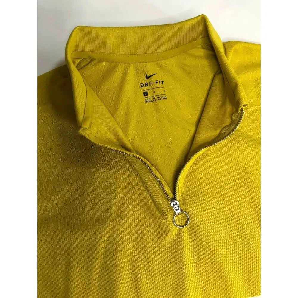 Nike Dri-Fit Yellow Women’s Golf Polo Shirt White Multi BV0186-393 Size L